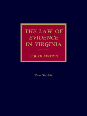 cover image of The Law of Evidence in Virginia